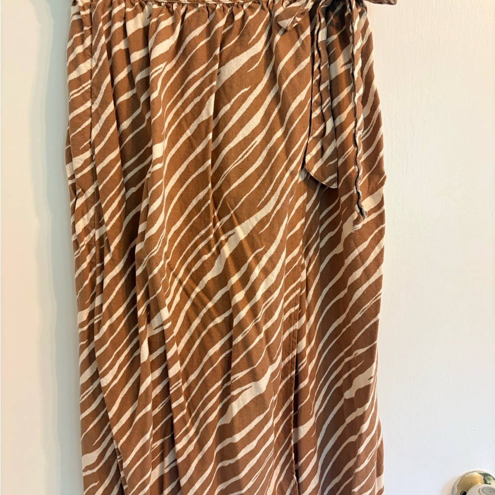 a new day Tan and White Zebra Print Wrap Skirt